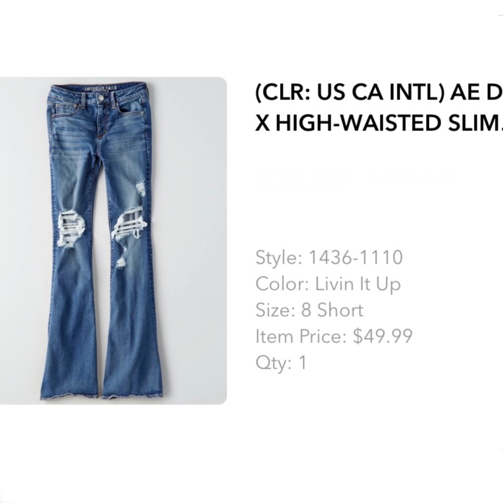 AE High waisted slim flares